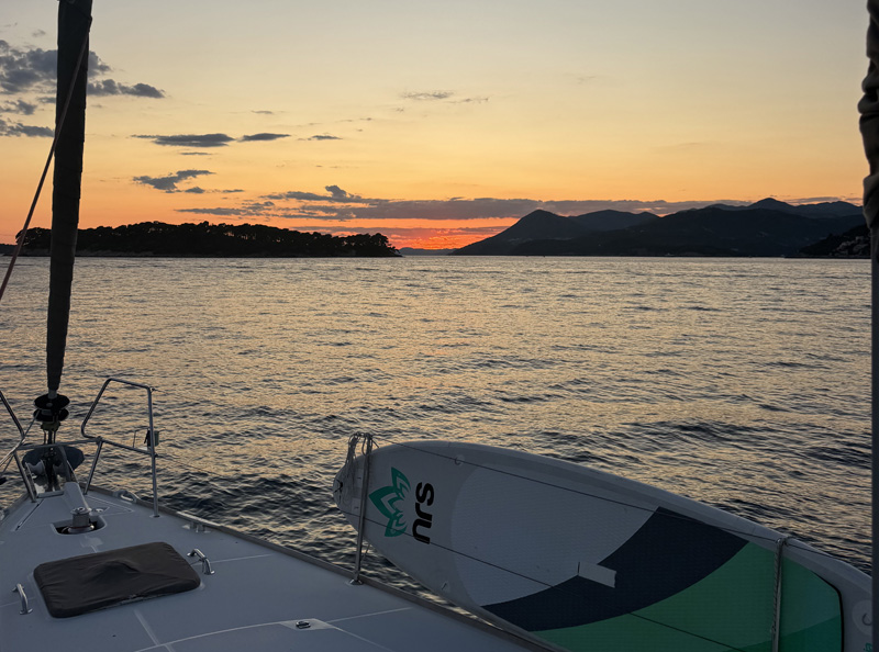 Sunset Dubrovnik sailing boat